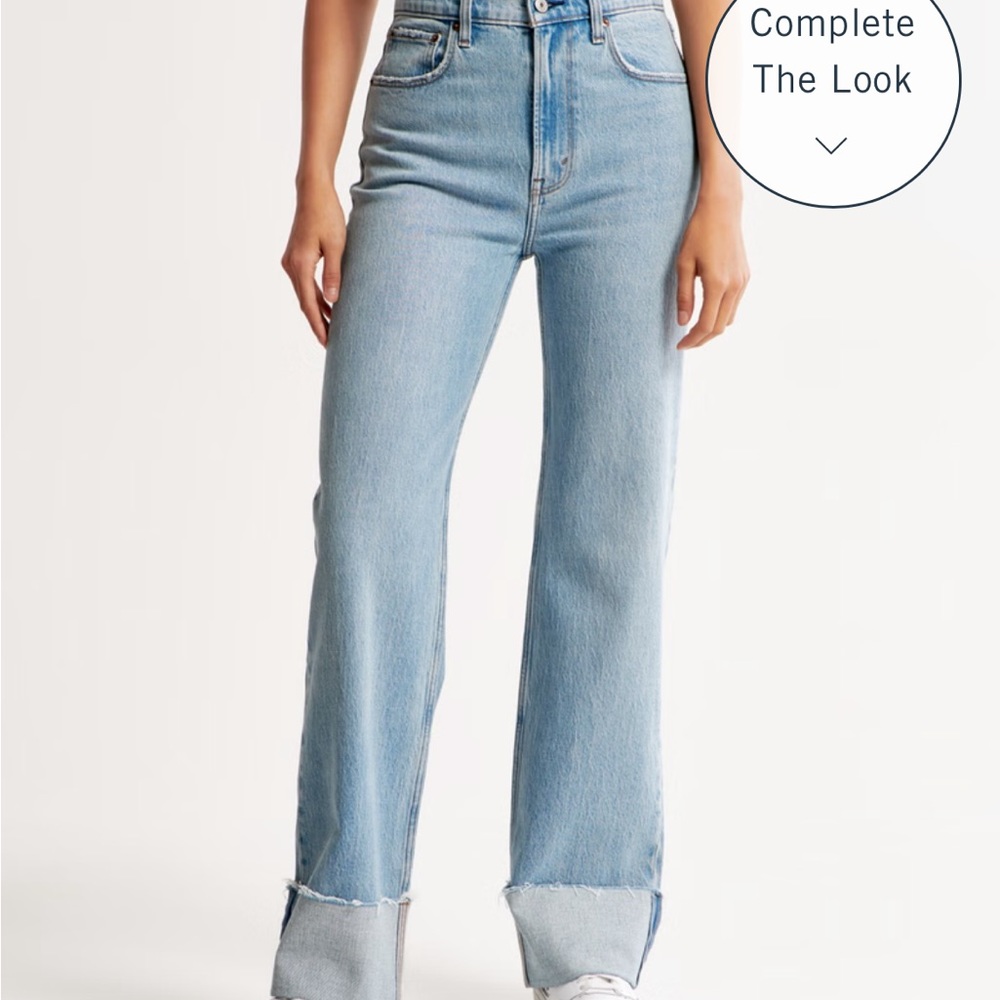 Abercrombie Curve Love High Rise 90s Relaxed with Cuff Hem